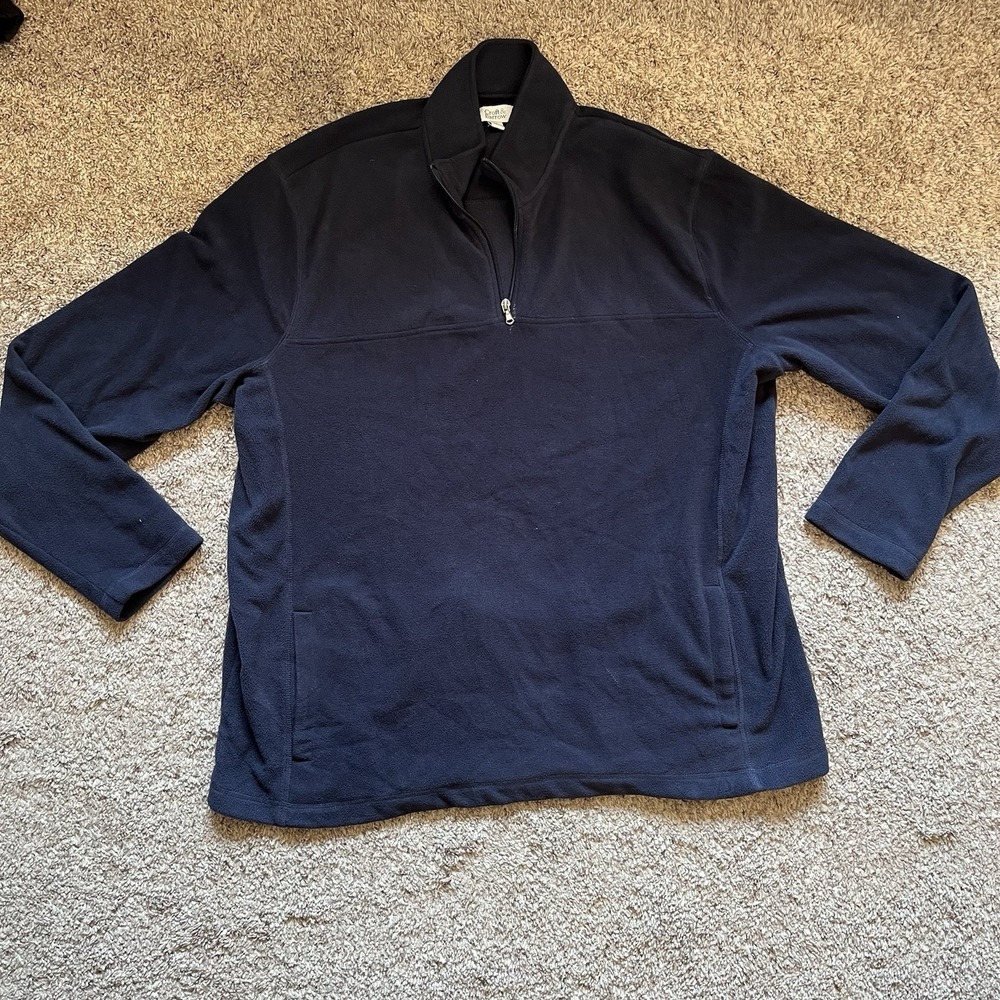 Croft & Barrow Fleece Shirt Men's XXL Dark Blue 1/4 Zip Long Sleeves